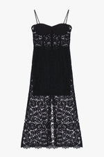 Load image into Gallery viewer, Midi dress in lace with delicate straps
