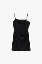 Load image into Gallery viewer, Short dress with asymmetrical sequin details
