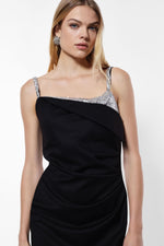 Load image into Gallery viewer, Short dress with asymmetrical sequin details
