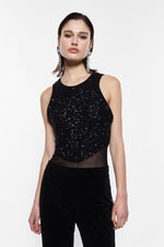 Load image into Gallery viewer, Sleeveless sequin bodysuit
