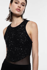 Load image into Gallery viewer, Sleeveless sequin bodysuit
