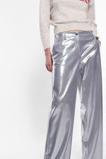 Load image into Gallery viewer, Metallic effect straight trousers
