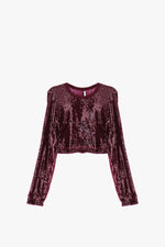 Load image into Gallery viewer, Long sleeve t-shirt with sequins
