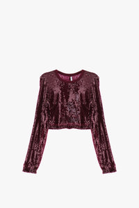 Long sleeve t-shirt with sequins