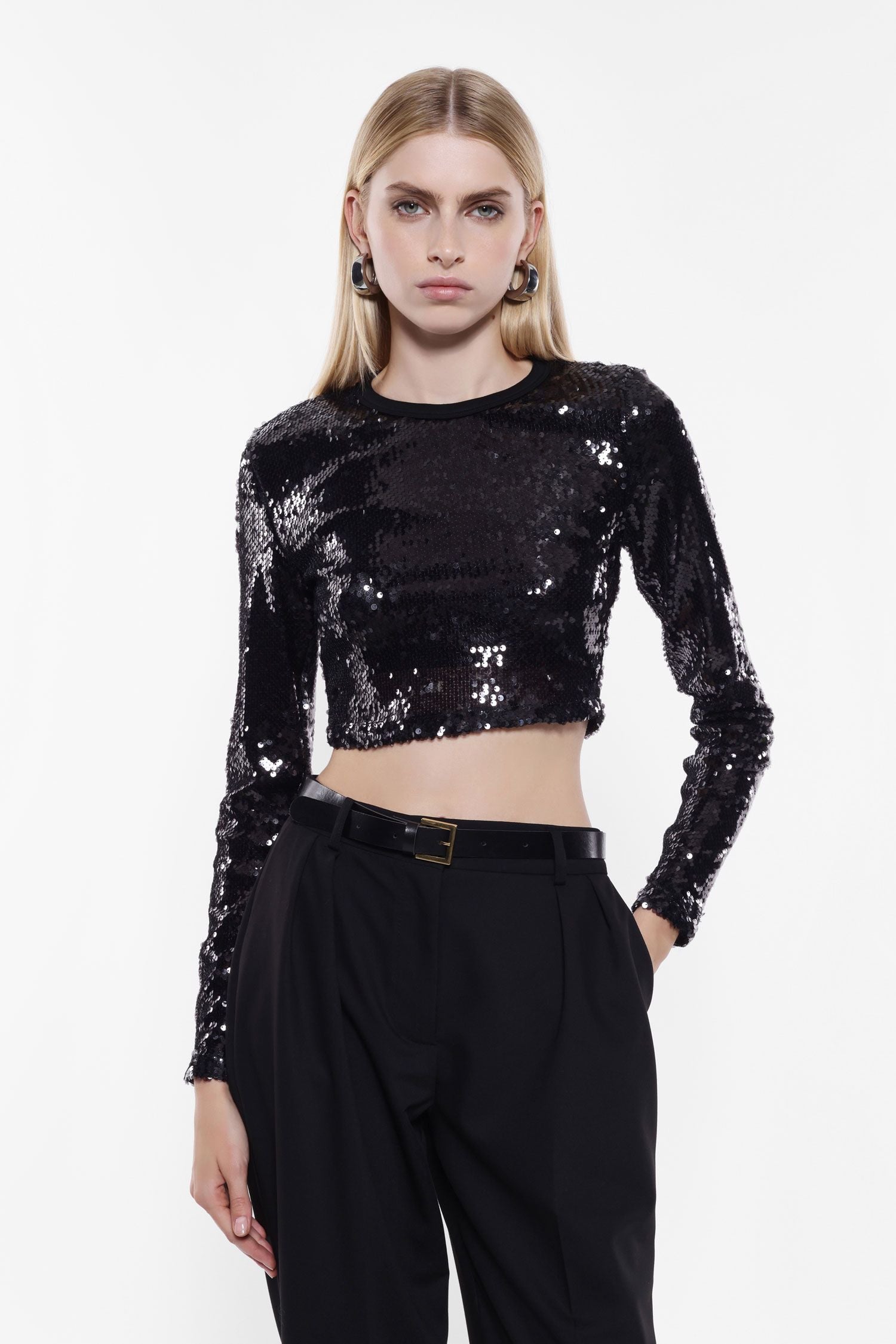 Long sleeve t-shirt with sequins