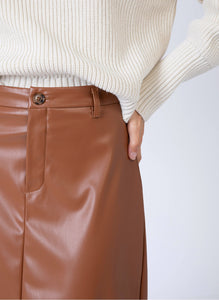 Julina Faux Leather Midi Skirt